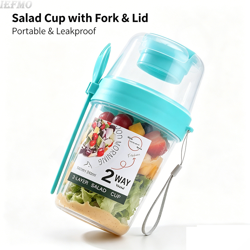 Meal Prep Yogurt Cups - Набор портативных салатниц с вилкой и