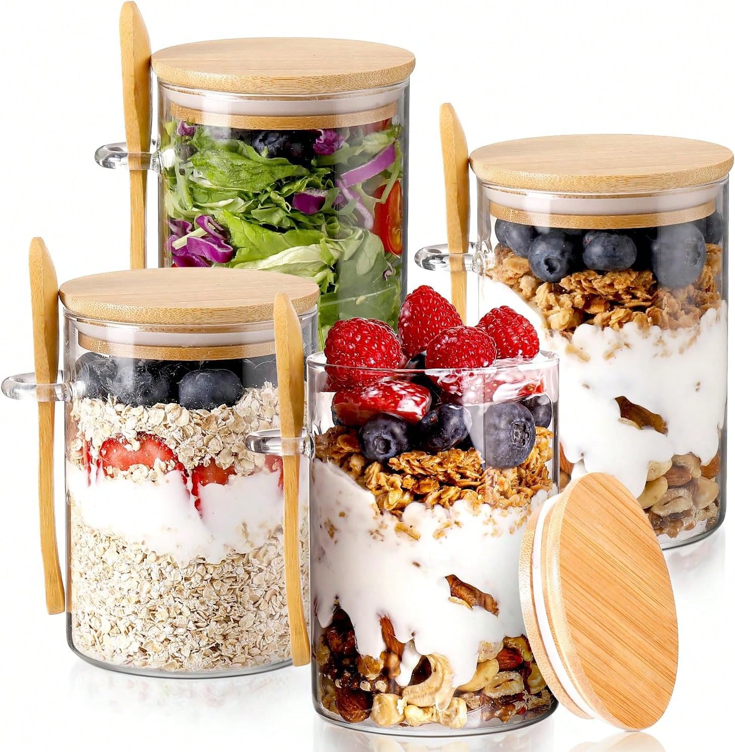 Meal Prep Yogurt Cups - Набор из 4-х стеклянных контейнеров для