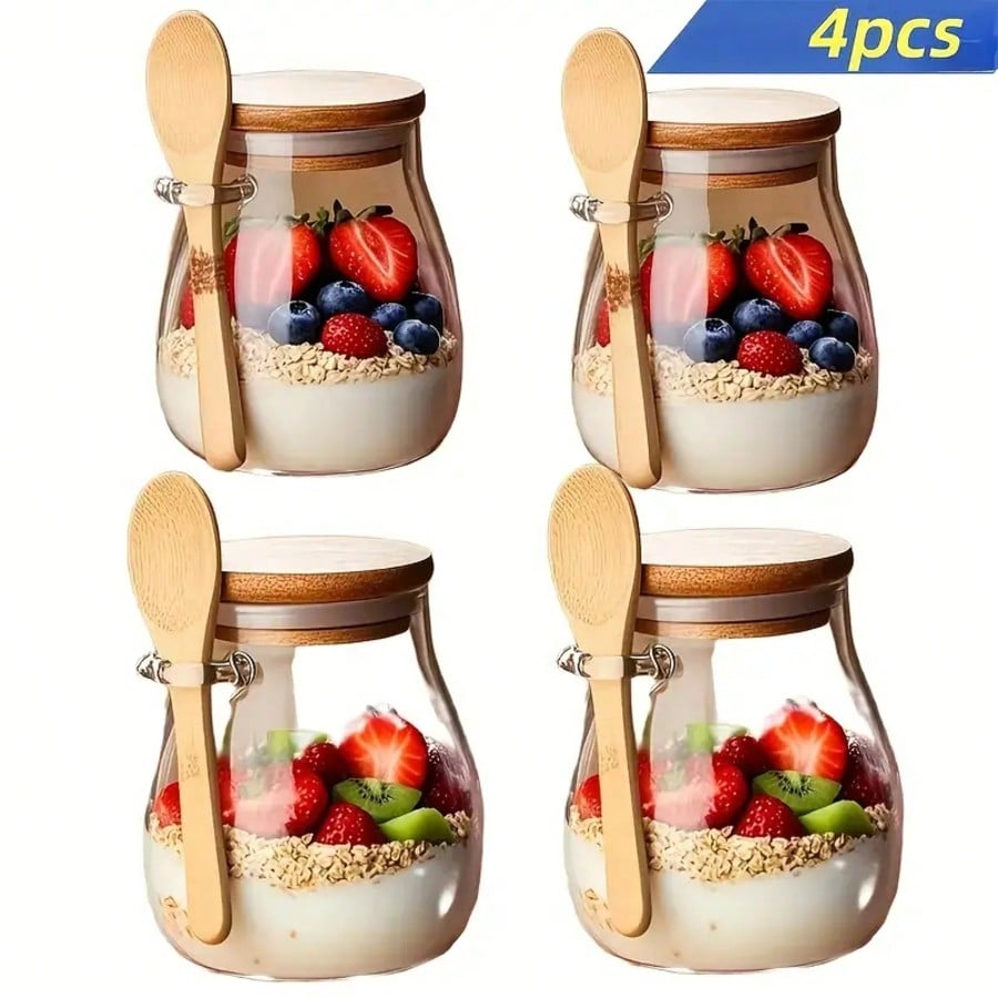 Meal Prep Yogurt Cups - Набор из 4-х контейнеров для овсянки