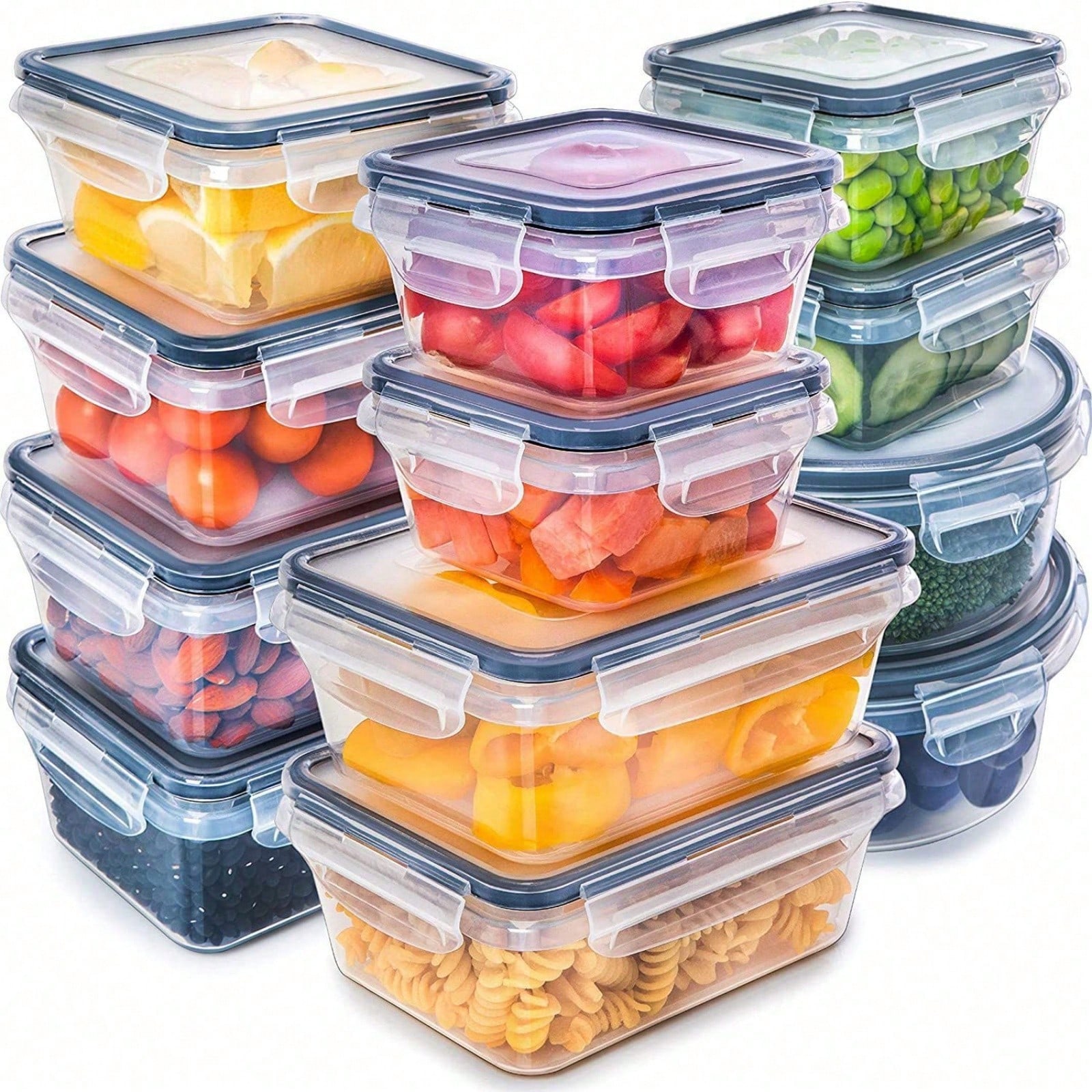 Meal Prep Glass - 12 пластиковых герметичных контейнеров для хранения