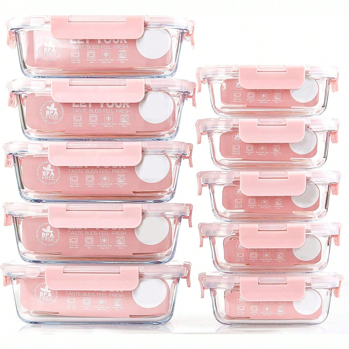 Meal Prep Glass - Набор из 10 стеклянных контейнеров для