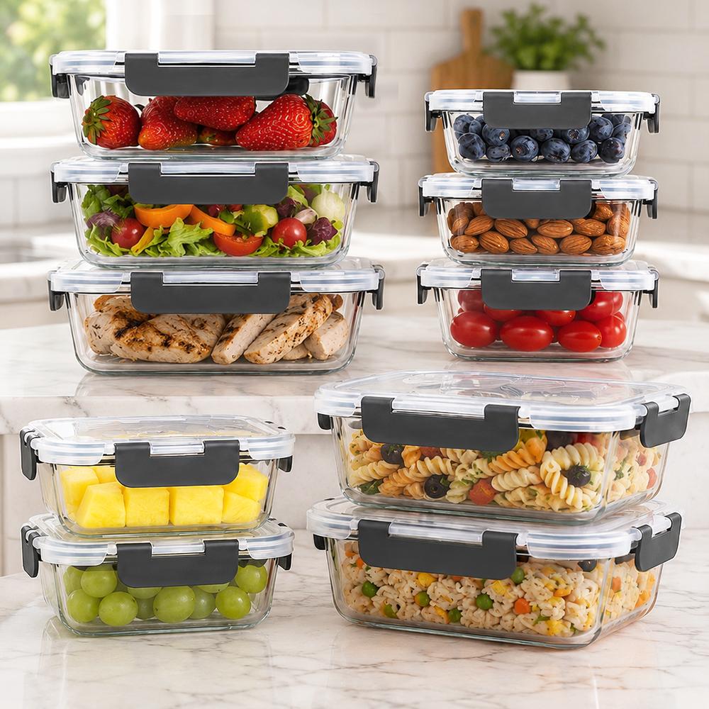 Meal Prep Easy - Набор стеклянных контейнеров для хранения продуктов,
