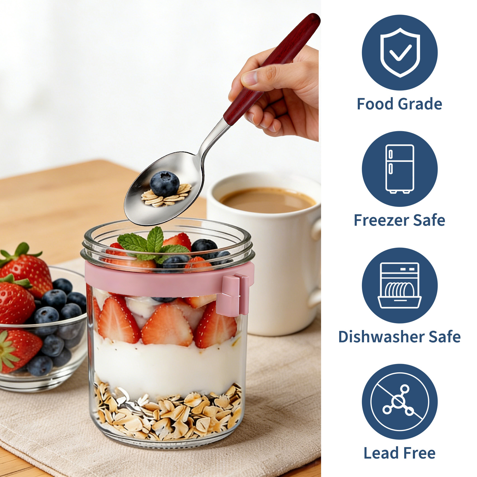 Стеклянные банки для овсянки н – обзор и цена Meal Prep Yogurt Cups
