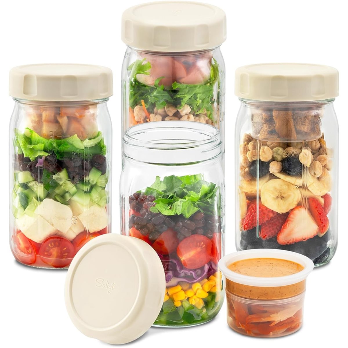 Набор из 4 стеклянных банок дл – обзор и цена Meal Prep Glass